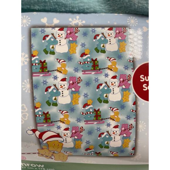 Care Bears Christmas Blanket Throw BLUE 50 IN x 70 In VIRAL NWT Snowman Holiday - Picture 4 of 6